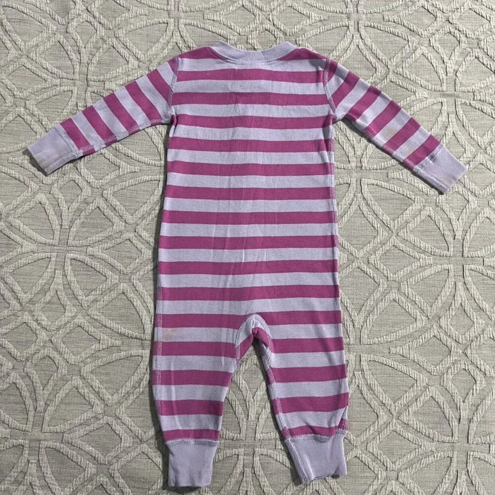 Hanna Andersson Sz 70 (6-12m) Striped Zip Pajamas